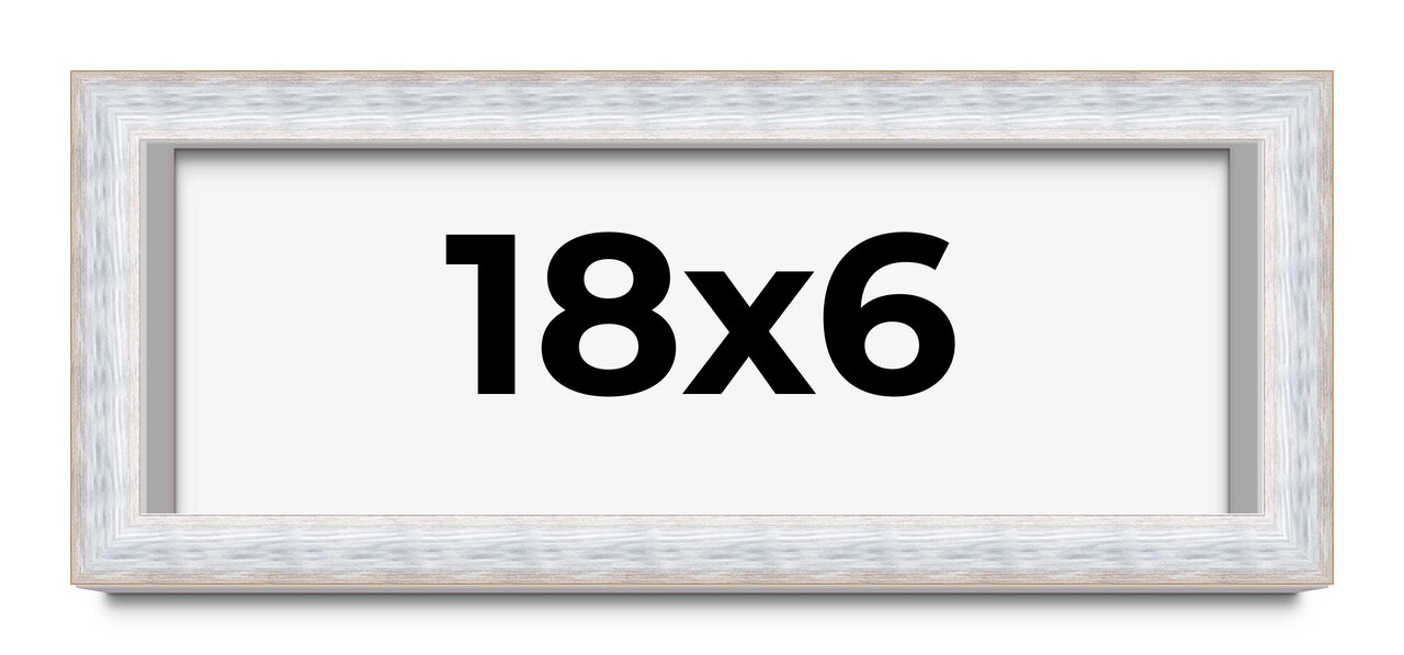 Panoramic Modern Shadow Box 1.5" Depth White Frame - UV Acrylic, Backing, Hanging Hardware